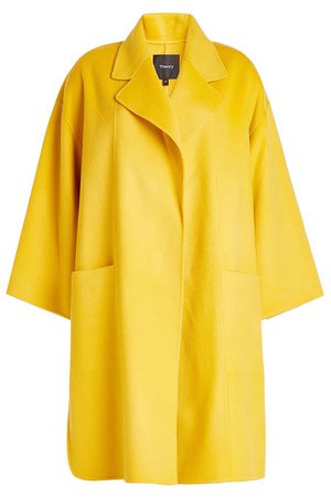 Theory - Kimono Wool Coat with Cashmere - yellow