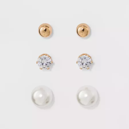 Stud Earring Set 3ct - A New Day™ : Target