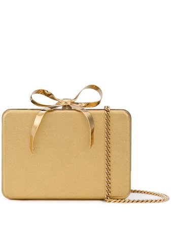 Oscar De La Renta Present Box Clutch 19SH703NLTGOL Gold | Farfetch
