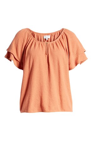 Madewell Texture & Thread Tiered Sleeve Top | Nordstrom