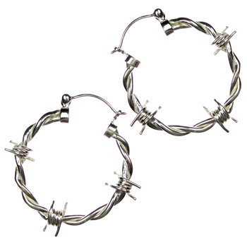 barbed wire hoop earrings