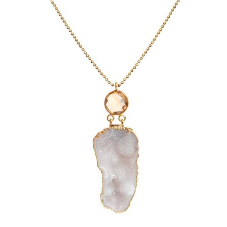 Citrine + Geode Necklace | Love Tatum Jewelry