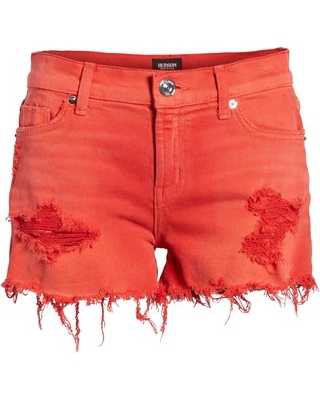 Red Cutoff Shorts