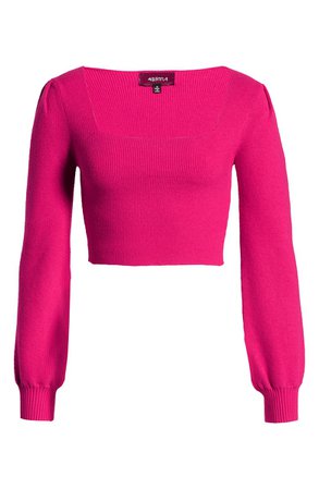 4SI3NNA Lina Square Neck Crop Sweater
