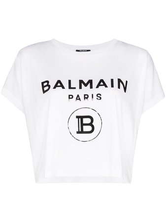 Balmain Logo Print boxy-fit T-shirt - Farfetch
