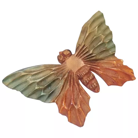 French Art Nouveau Natural Horn Butterfly Pin - LUCA : Suzy Lemay | Ruby Lane