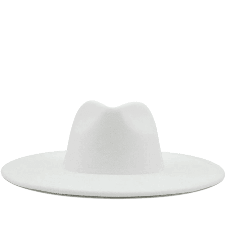 White Classic Wide Brim Fedora Hat Regular price$39.99
