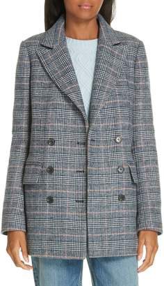 Grey wool plaid blazer