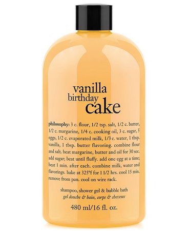 Philosophy shampoo, shower gel & bubble bath vanilla birthday cake
