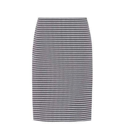 Houndstooth wool and silk skirt