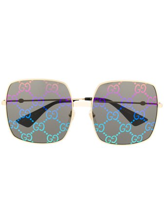 Gucci Eyewear GG Print Square Frame Sunglasses - Farfetch