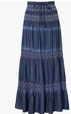 blue maxi skirt amazon