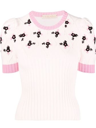 CORMIO Oma floral-embroidered T-shirt - Farfetch
