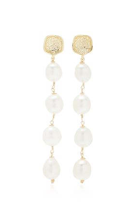 The Gigi 24k Gold-Plated Pearl Earrings By Brinker & Eliza | Moda Operandi