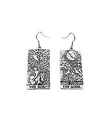 Silver Tarot Card earrings