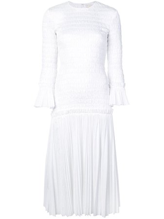 White Khaite Ruched Midi Dress | Farfetch.com