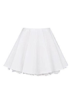 Clothing : Skirts : 'Nahla' White Bow Mini Skirt