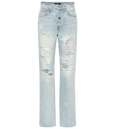 Slouch Destroyed high-rise jeans