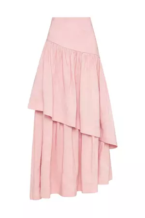 Romy Tiered Midi Skirt | Dusty Pink | Aje
