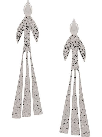 Silver Jw Anderson Foil Style Oversized Earrings | Farfetch.com