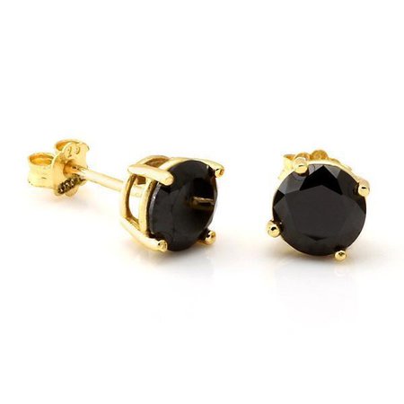 Solid Gold Brilliant-Cut Onyx Earrings | Hip Hop Earrings | King Ice