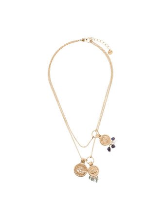 Givenchy Gold Tone Coin Gemstone Necklace - Farfetch