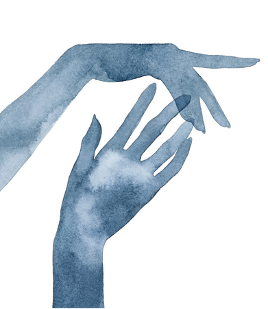 Blue hand art