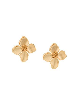 Oscar de la Renta Flower Button earrings