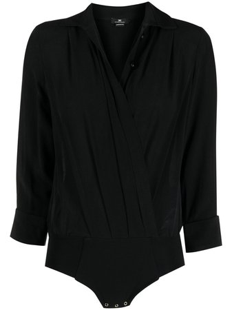 Shop black Elisabetta Franchi horsebit detail silk bodysuit with Afterpay - Farfetch Australia