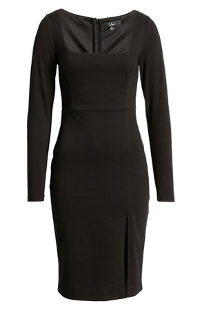 Lulus Style & Sass Square Neck Long Sleeve Dress | Nordstrom