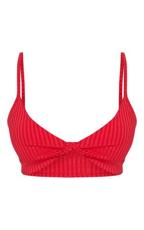 Pretty Little Thing RED KNOT FRONT BRALET
