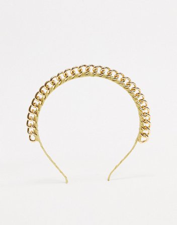 ASOS DESIGN headband in gold chain design | ASOS