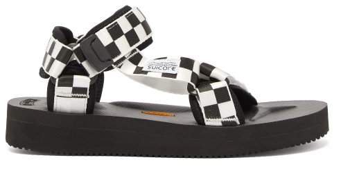 Depa V2 Checkerboard Sandals - Womens - Black White
