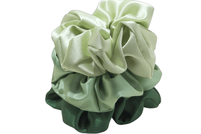 Set Of 3 Sage Green Scrunchy | Scrunchie Hair Tie | Soft Satin Scrunchie | Nature Color Elastic Hair Tie