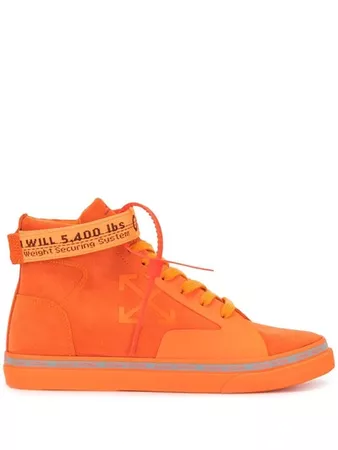 Off-white Men's Omia116r207800551919 Orange Leather Hi Top Sneakers | ModeSens