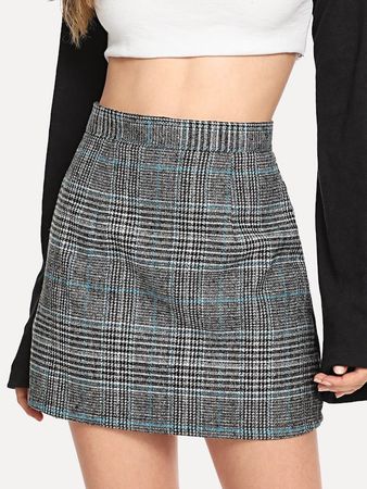 Plaid Zip Back Skirt