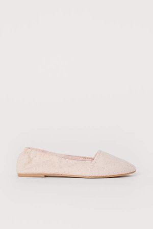 Ballet Flats with Embroidery - Pink