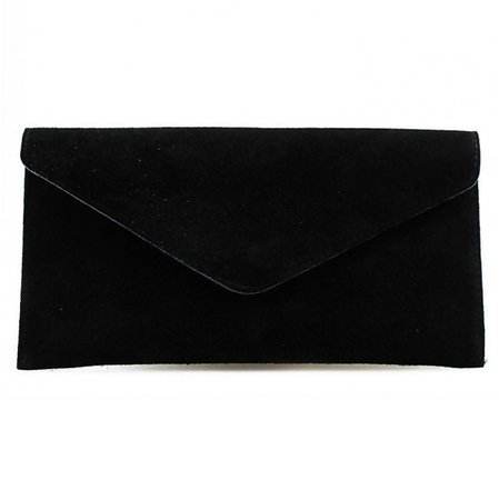 black suede envelope clutch $150