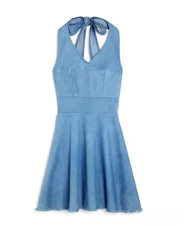 Miss Behave Girls' Chambray Halter Dress | Bloomingdale's