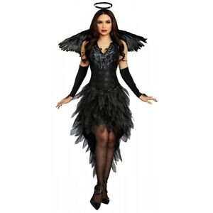 Dark Angel Costume Adult Fallen Angel Halloween Fancy Dress | eBay