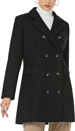 Amazon.com: MISS MOLY Women's Winter Coat Notched Lapel Double Breasted Elegant Trench Coat : Clothing, Shoes & Jewelry