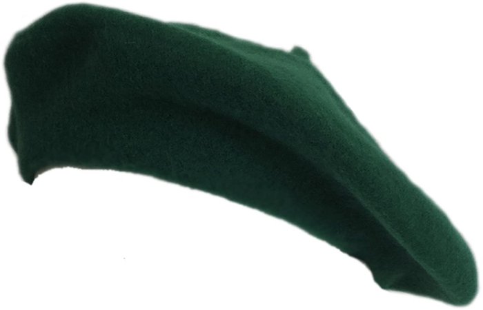 100% Wool Kelly Green Beret French Parisian Hat at Amazon Women’s Clothing store