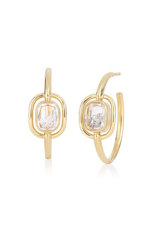 Elo Shaker 18k Yellow Gold Diamond Hoop Earrings By Moritz Glik | Moda Operandi