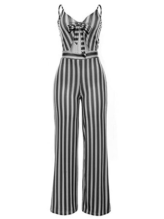 Black & White Stripped Jumpsuit