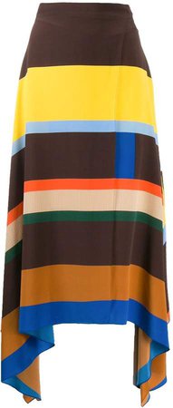 Chinti & striped asymmetric skirt
