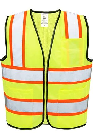 Amazon.com: GripGlo Reflective Safety Vest, Bright Neon Color with 2 Inch Reflective Strips - Orange Trim - Zipper Front, Large : Tools & Home Improvement