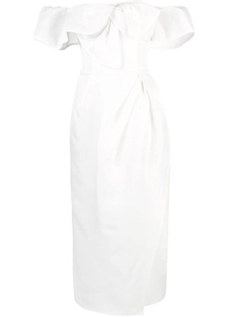 Carolina Herrera Off Shoulder Silk Gazar Dress | Farfetch.com