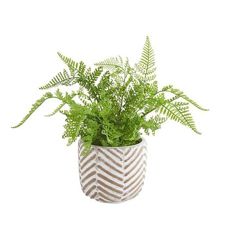Faux Fern in Brown Tribal Container | Pier 1
