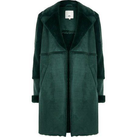 Green suedette faux fur lining coat - Coats - Coats & Jackets - women