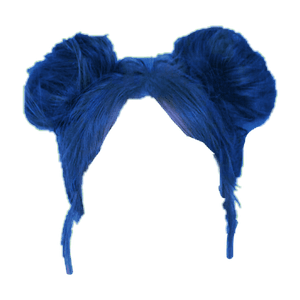 blue hair png space buns